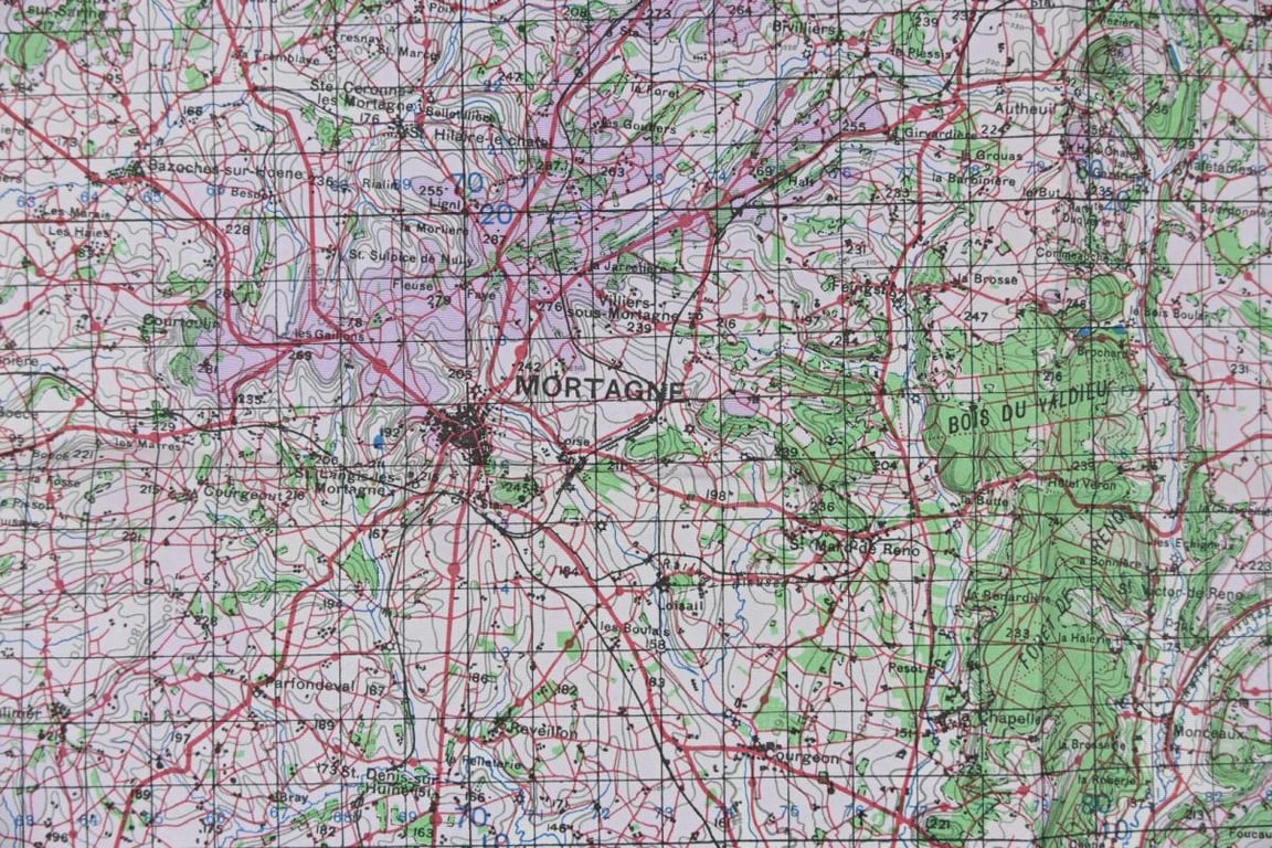 British WW2 Mapcard of Nogent-Le-Routrou, Mortagne France