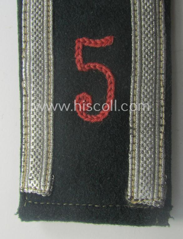 Single, early-period (ie. 'M36- o. M40'-pattern and pointed-styled) WH (Heeres) 'cyphered', NCO-type shoulderstrap as was intended for an: 'Unteroffizier u. Mitglied des Panzerjäger-Rgts. 5'