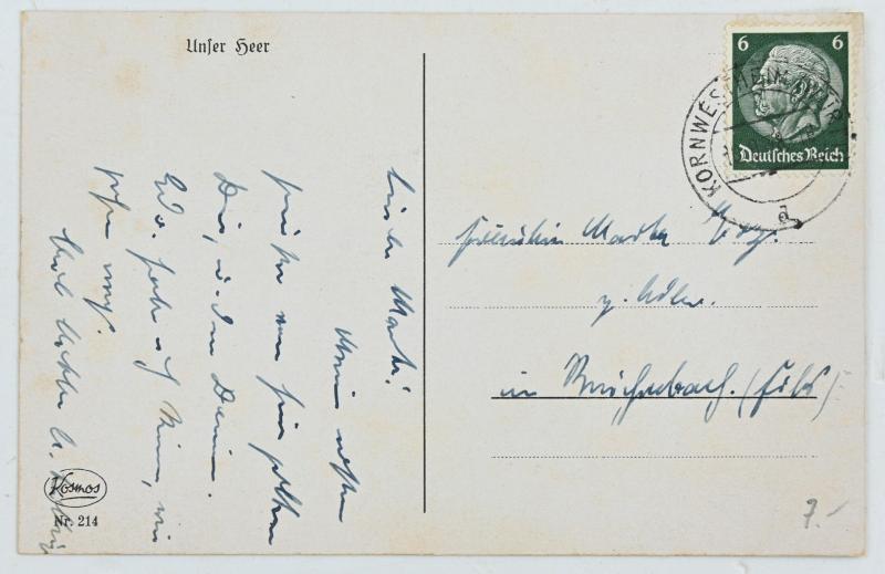 German WH Postcard 'Aufstehen!'