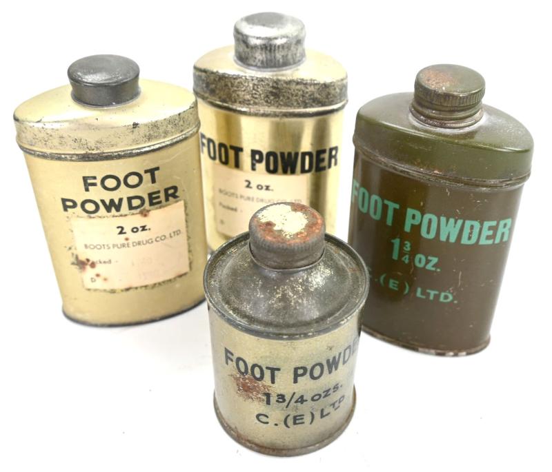 British WW2 Footpowder Bottle set