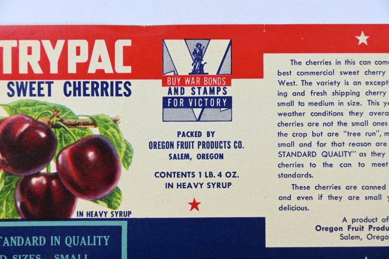 US WW2 Tin Can Victory Food Label