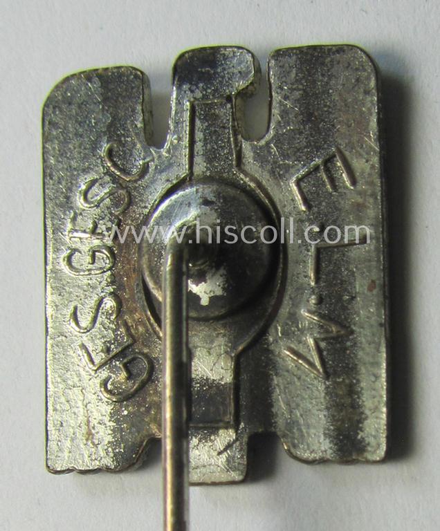 Attractive - multi-coloured- and/or neatly enamelled! - DRK (ie. 'Deutsches Rotes Kreuz') civil-attire badge (ie. 'Zivilabzeichen des D.R.K.') being a detailed example that shows an: 'ELM'-makers'- and/or: 'Ges.Gesch.'-patent-designation