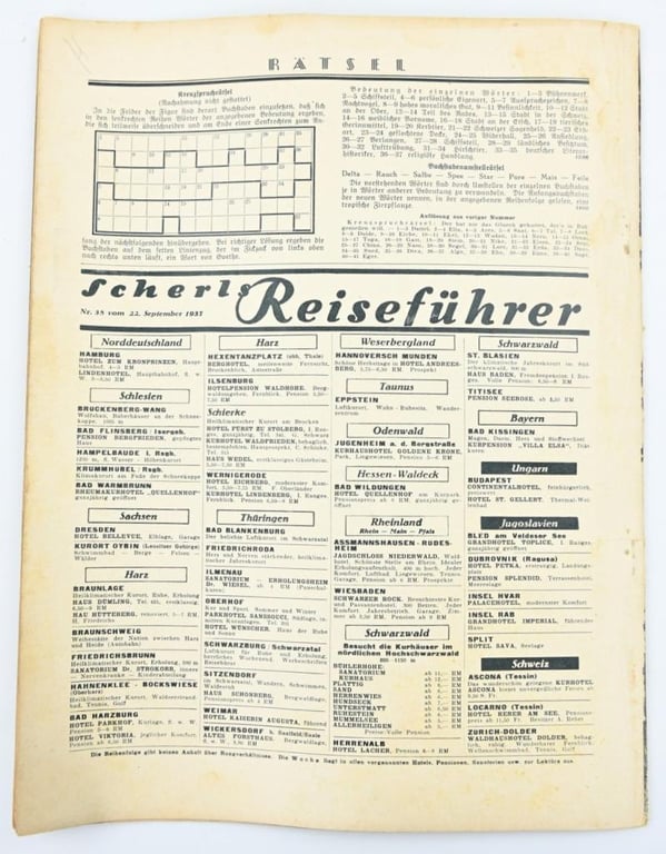 German Third Reich Magazine 'Die Woche' 1937