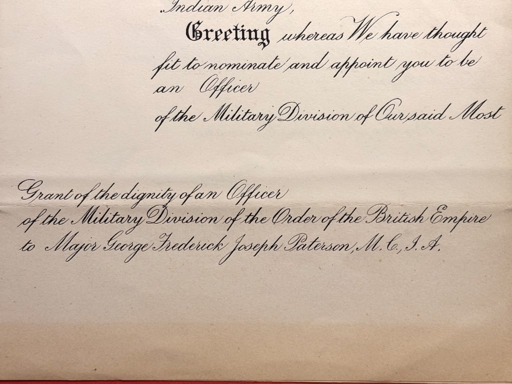 AUTHENTIC MILITARY CITATION HAND SIGNED BY HRH KING GEORGE & PRINCE EDWARD.