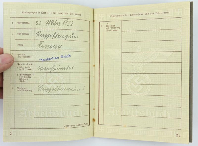 German Third Reich 'Arbeitsbuch' Workerspass