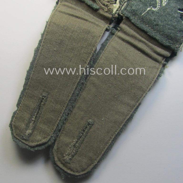 Moth-damaged (ie. relic but matching) pair of early-period (ie. 'M40'-pattern and/or rounded-styled), WH (Heeres) 'cyphered' EM-type shoulderstraps as was intended for a: 'Soldat des Inf.-Maschinengewehr-Abts. 47'