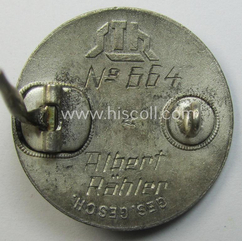 Superb, enamelled lapel-pin: 'Der Stahlhelm' - Bund der Frontsoldaten (Sta) - Eintrittsabzeichen 1931' being neatly-engraved (and named!) example that comes in an overall very nice- (and/or fully undamaged!), condition