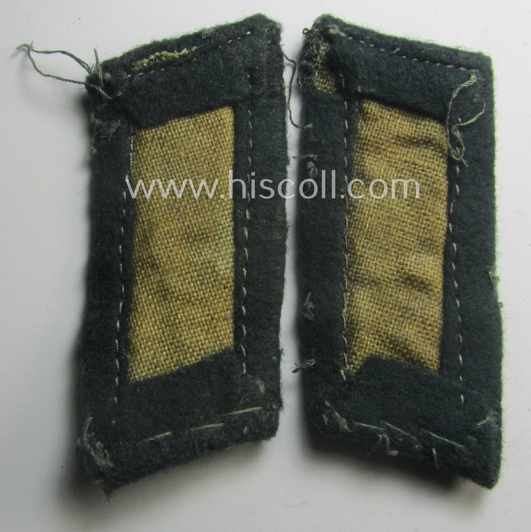 Truly used and/or worn pair of WH (Heeres) 'standard-issue'-pattern WH (Heeres) collar-tabs (or: 'Einheitskragenspiegel') being of the 'generic-pattern'