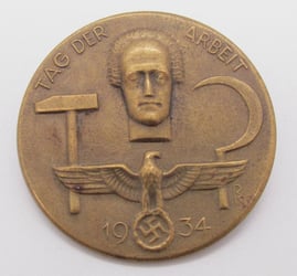 1 Mai commemorative badge. International worker's day Badge...
