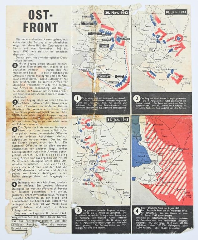Allied WW2 Droppingsflyer 'Dreifrontenkrieg'