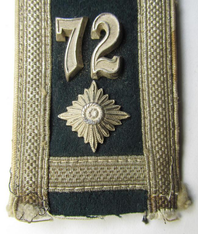 Attractive - albeit regrettably single! - (I deem) pre- ie. early-war-period- (ie. 'M36/M40'-type) neatly 'cyphered', WH (Heeres) NCO-type shoulderstrap as was intended for usage by a: 'Feldwebel des Infanterie-Regiments 72'