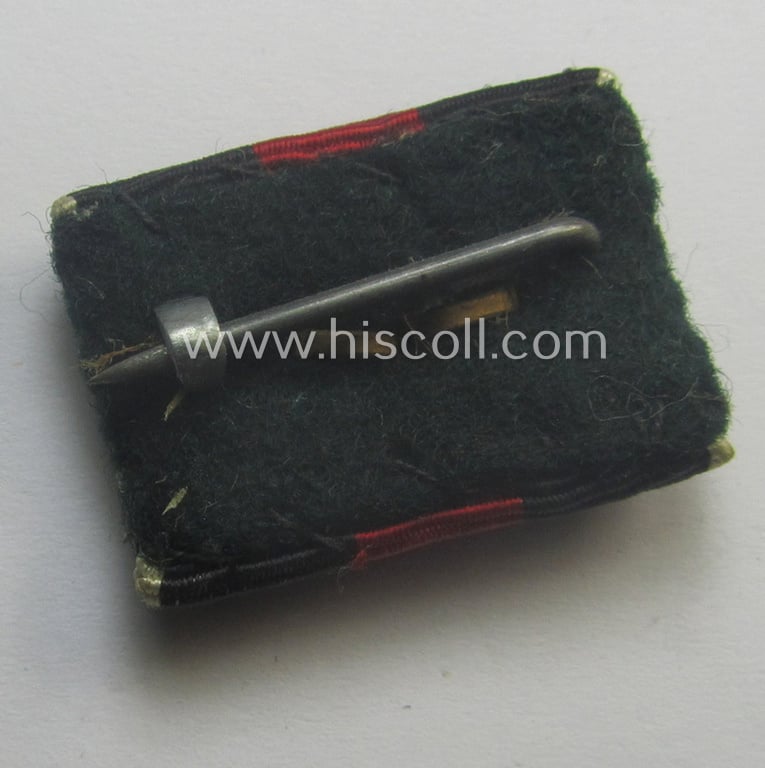 Single-pieced WH (Heeres etc.) ribbon-bar (ie. 'Band- o. Feldspange') that is showing the ribbon for a Czech 'Anschluss'-medal (and having a detailed- and larger-sized miniature 'Prager Burg-Spange' period-attached)