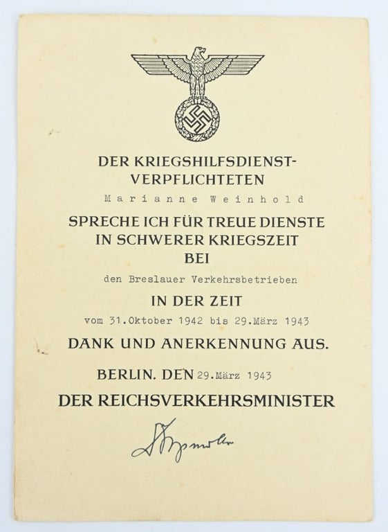 German RAD Good Conduct Certificate and Pass