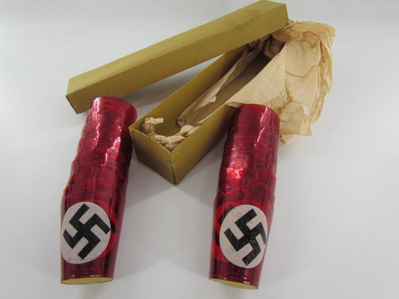 NSDAP Political Party Celluloid Candle Holders, Original