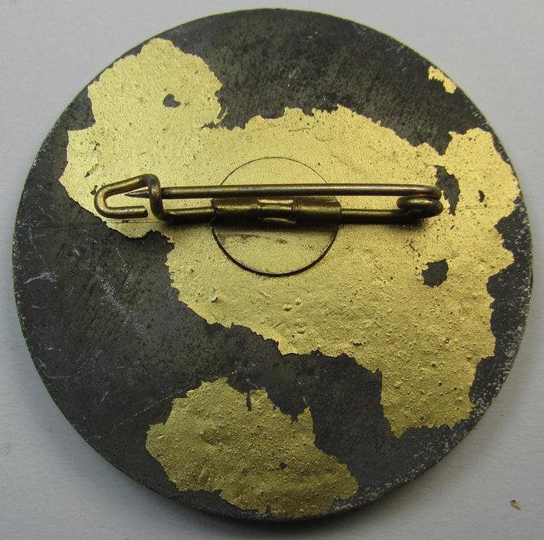 Bright-golden-toned - and most certainly usually seen! - so-called: 'Schiesspreis des Standschützenverbandes Tirol-Vorarlberg' depicting a mountain-like scenery coupled with the text: 'Kreisschiessen Reutte 1943'