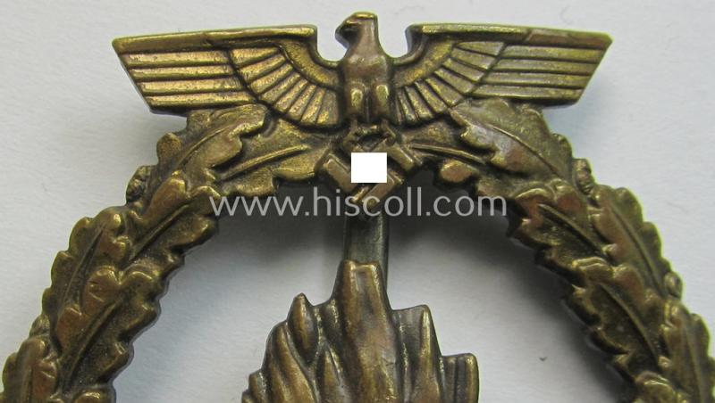Attractive, WH (Kriegsmarine) 'Kriegsabzeichen für Minensuch-, U-Boot-Jagd und Sicherungs-Verbände' (being a very detailed but non-marked example as executed in multi-coloured 'Buntmetall' as produced by the 'Schickle o. Mayer'-company)