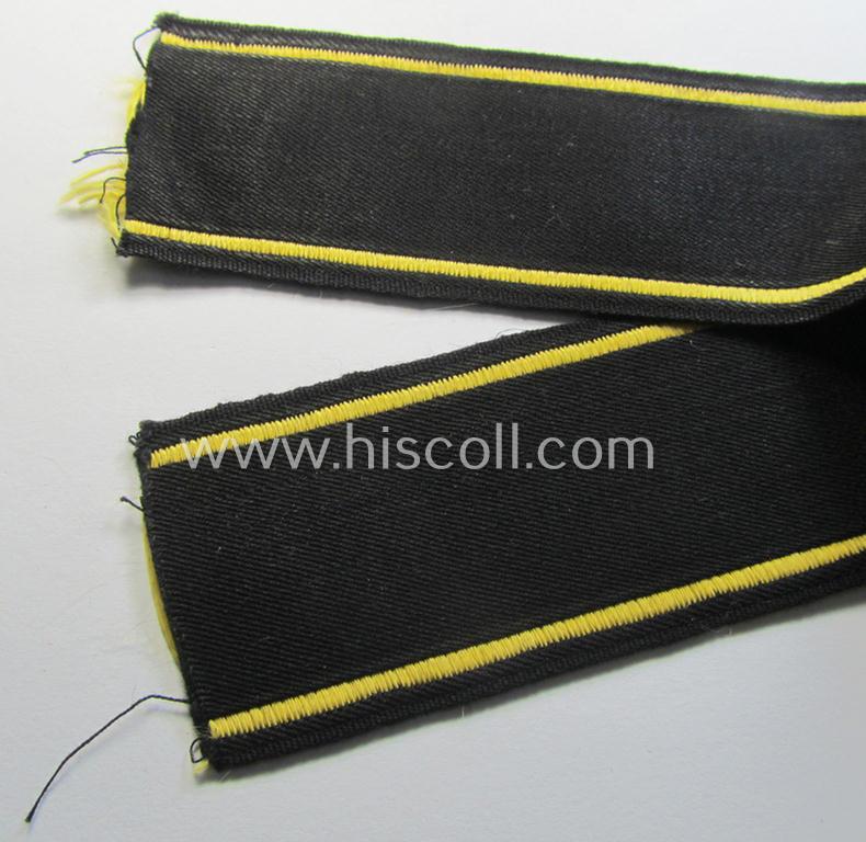 Attractive, 'DRB' (ie. 'Deutsche Reichsbahn') cuff-title (ie. 'Armbinde') as executed in 'BeVo'-weave-pattern entitled: 'Wehrmacht-Verkehrsdirektion Brüssel' (being a presuambly never worn example that comes in a 'virtually mint' conditio...