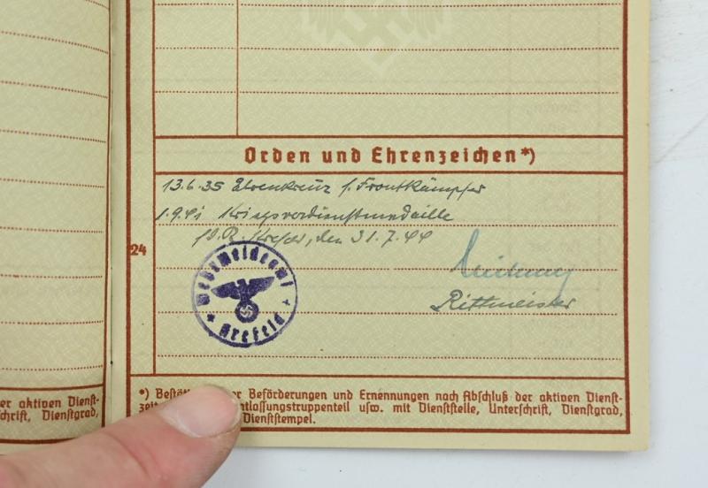 German WH Wehrpass WW1 Veteran