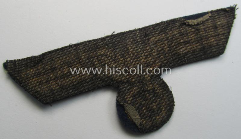 WH (Kriegsmarine) breast-eagle (ie. 'Brustadler für Mannschaften u. Uffz. der Kriegsmarine') being a 'standard-pattern'- and neatly machine-embroidered example that comes in a 'virtually mint- ie. unissued' condition