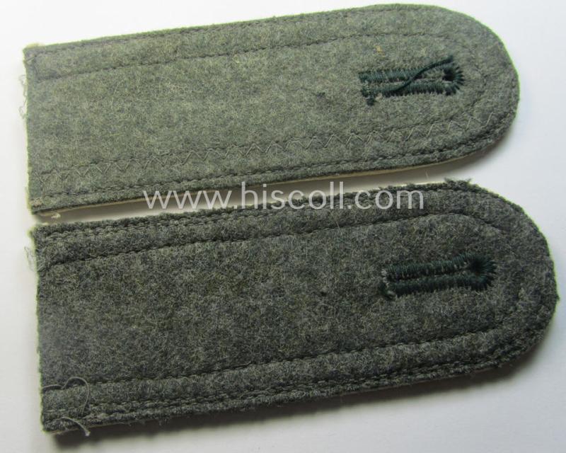 Pair of early- (ie. mid-) war-period WH (Heeres), 'M40'-pattern (rounded-styled and neatly 'cyphered') NCO-type shoulderstraps as was intended for an: 'Uffz. des Wehr-Ersatzdienstelle im Wehrkreises IX'