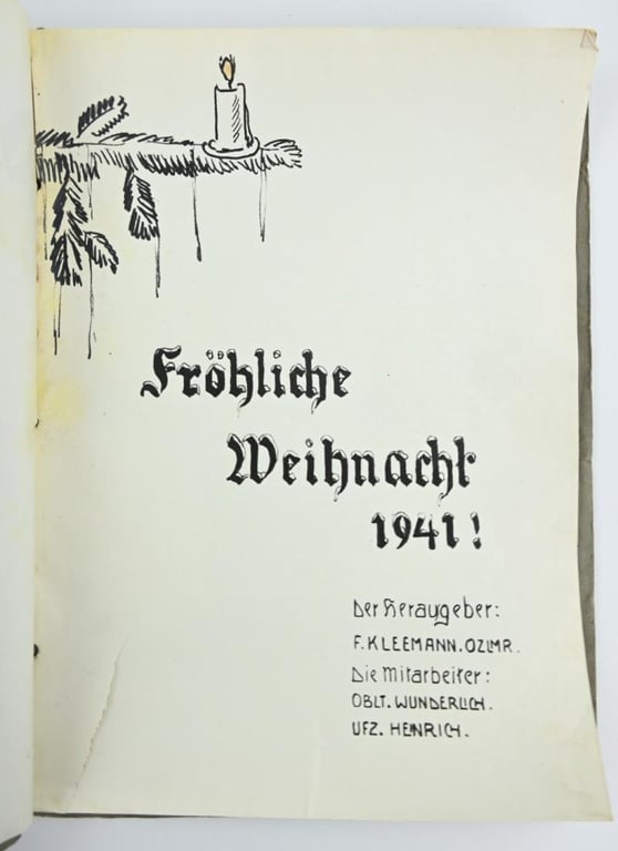 German WH I.R. 708 Christmas Party Book 1941