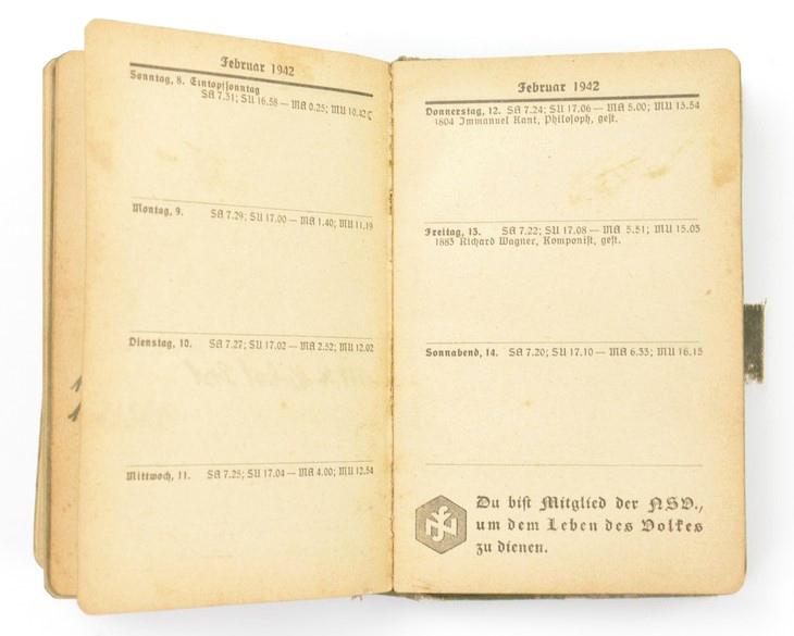 German LW Pocket Agenda 'Soldatenfreund 1942'
