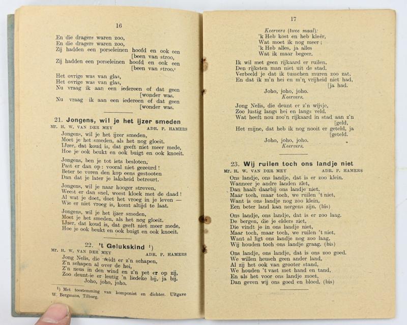 Dutch pre-WW2 Songbook 'Zangbundel voor het Nederlandsche Leger'