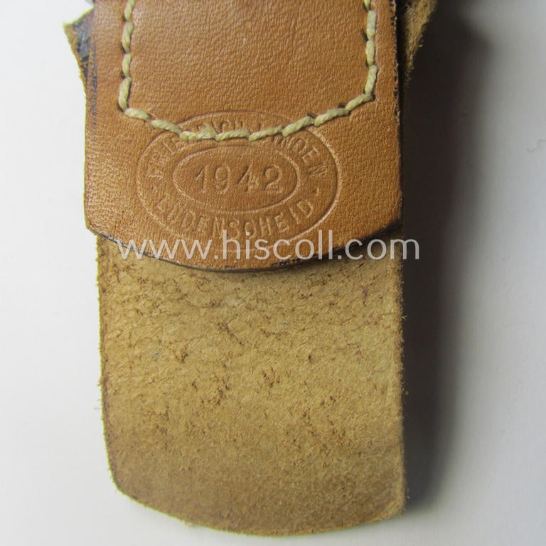 Police (ie. 'Polizei') aluminium-based belt-buckle (ie. 'Koppelschloss für Mannschaften u. Uffz. der Polizei') being a maker- (ie. 'F.L.L.'-) marked and/or: '1942'-dated example that comes in a fully untouched, condition