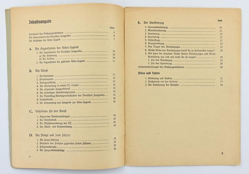 German Hitler Youth Booklet 'Der Jungvolkdienst'