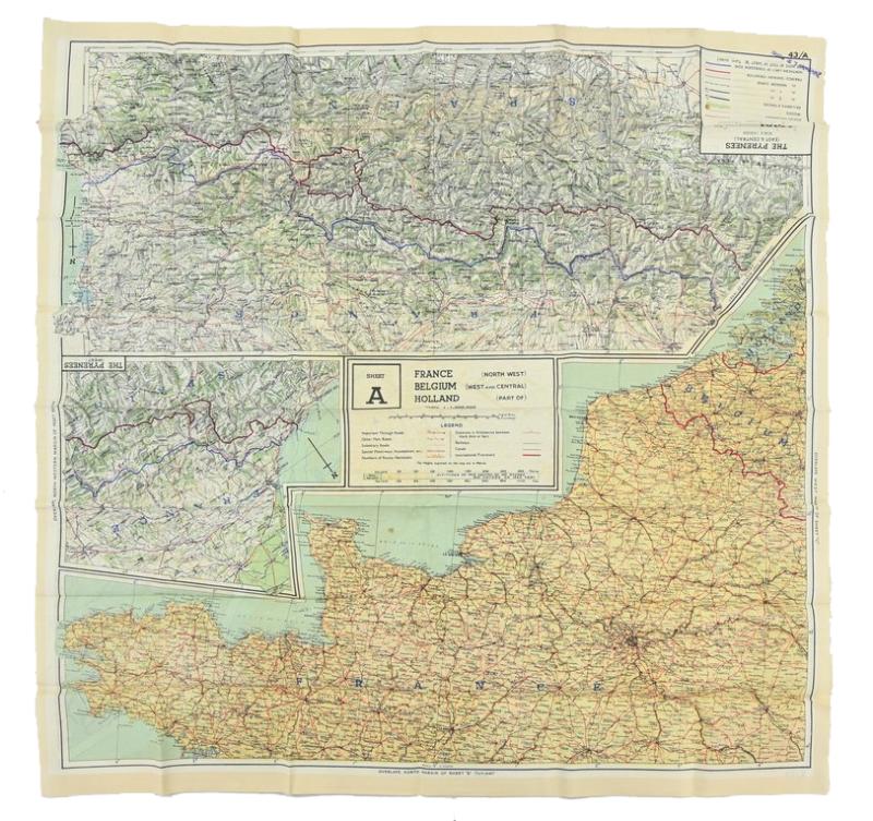 USAAF WW2 Pilot Escape Map 43A/B