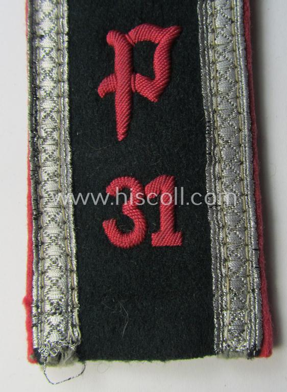 Superb - albeit regrettably single - WH (Heeres), neatly 'cyphered' and early- (ie. pre-war-) period- (ie. 'M36'- ie. 'M40'-pattern) NCO-type shoulderstrap as was intended for usage by a: 'Uffz. des Panzerjäger-Abts. 31'