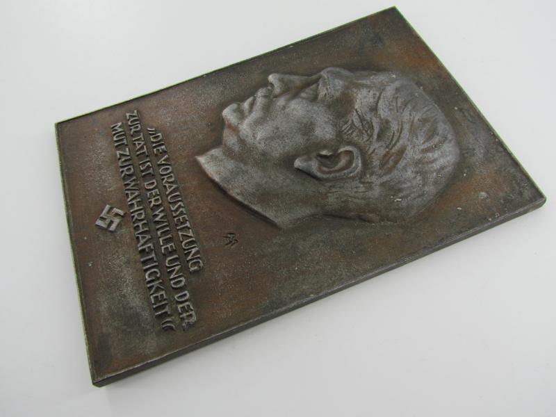Adolf Hitler Award Plaque for NSDAP Officials