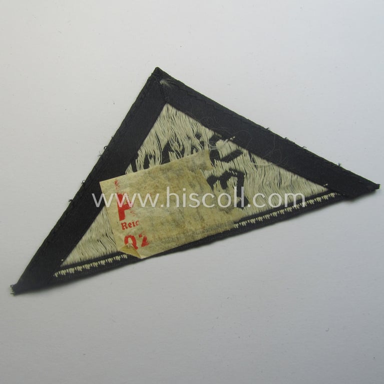 'HJ' ('Hitlerjugend') ie. 'BDM' ('Bund Deutscher Mädel'-) district-triangle (ie. 'Gebietsdreieck') entitled: 'Südost Wien' being a moderately used- ie. worn example