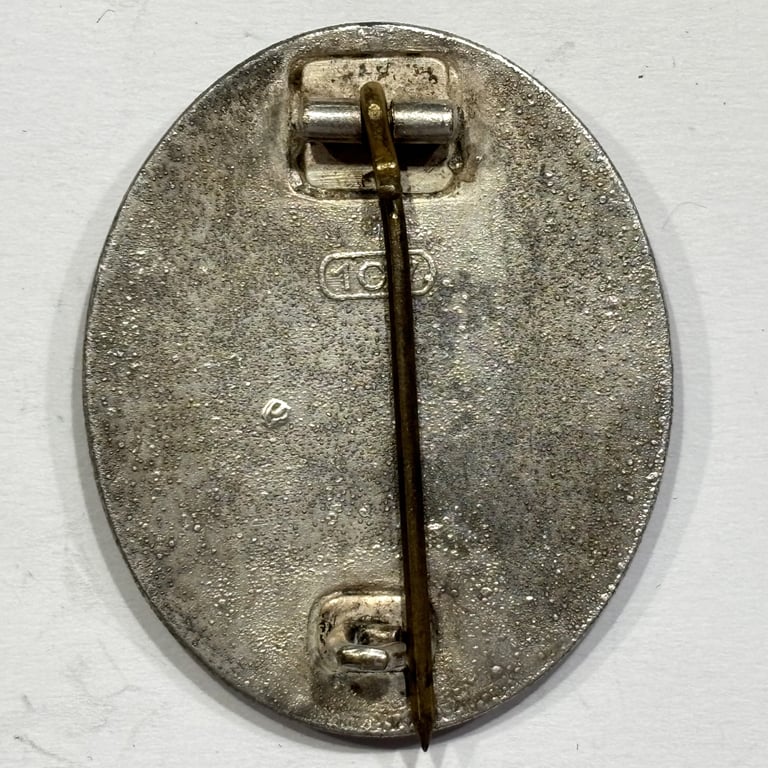 WH Wound Badge in Silver – Maker Marked "107" (Carl Wild, Hamburg)