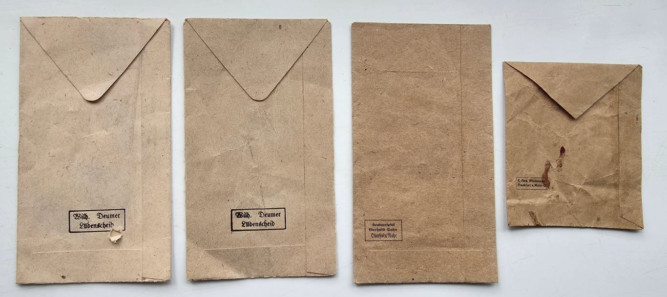 4 X German award envelopes/packets