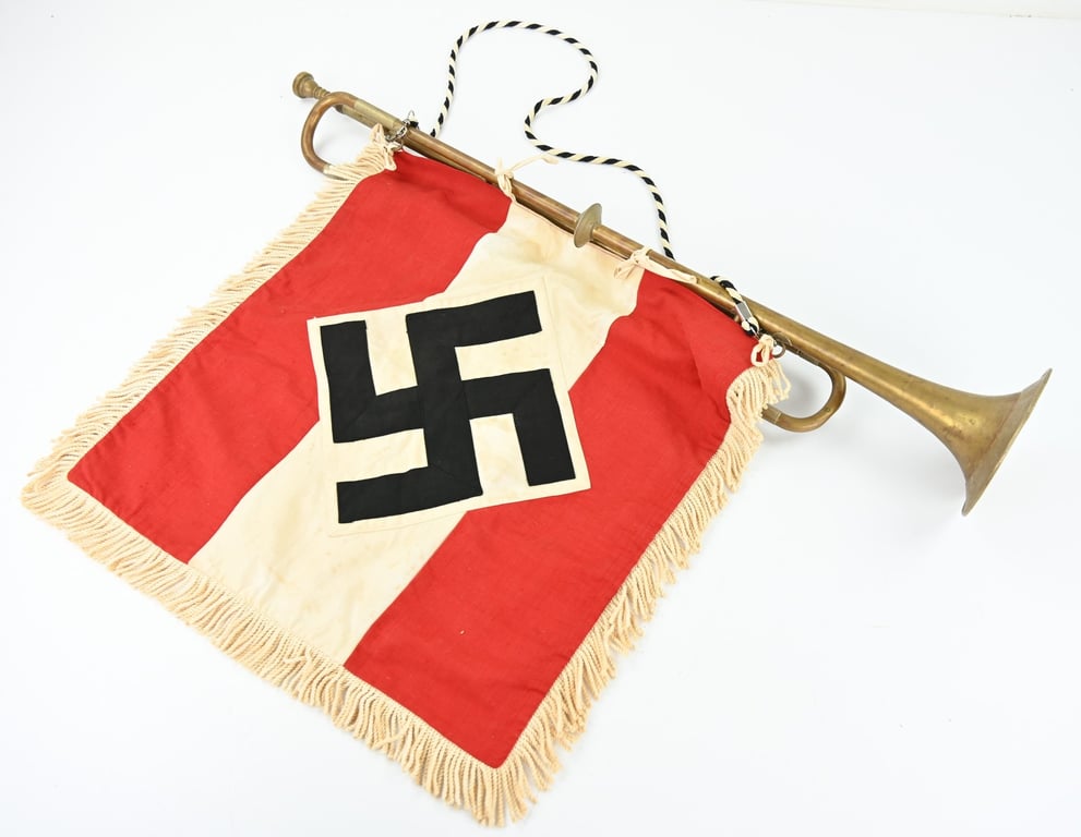 German Hitler Youth Trumpet & Fahne