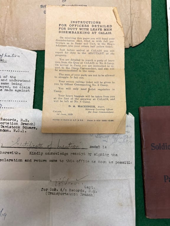 Paybook and Documents WO1 Warren Royal Engineers