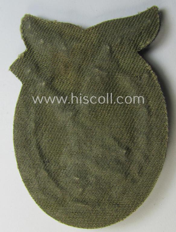 Superb - and actually rarely found! - neatly hand-embroidered (I deem officers'-pattern!) example of a WH (Luftwaffe) 'Flakkampfabzeichen' (or: airforce anti-aircraft badge) that comes in an overall nice condition