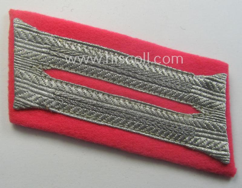 Pair of WH (Heeres) EM- (ie. NCO-) type, so-called: 'Waffenrock'- (ie. dress-) collar-tabs (ie. 'Kragenspiegel'): 'Soldat o. Uffz. eines Pz. o. Pz-Jäger-Abts. o. Rgts.'