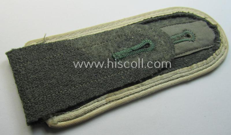 Neat - regrettably single but nevertheless scarcely encountered! - WH (Heeres) later-war period- (ie. 'simplified'- ie. 'M44-'-pattern-) EM-type shoulderstrap as was intended for (and used by!) a: 'Soldat der Infanterie-Truppen'