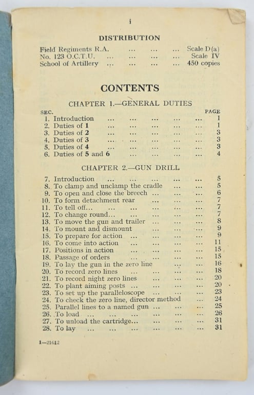 British WW2 25pds Artillery Gun Drill Manual