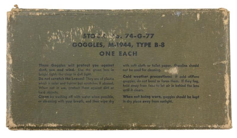 US WW2 M-1944 Flying Goggles in Case