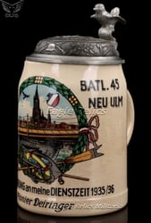 Wehrmacht reservist's beer mug - Pion. Batl. 45...