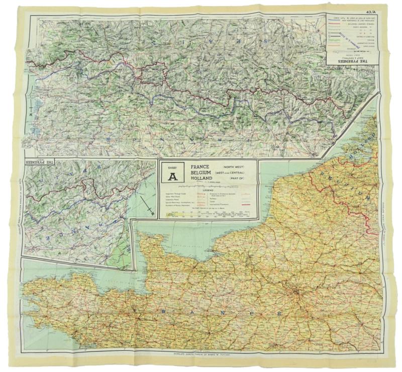 USAAF WW2 Pilot Escape Map 43A/B
