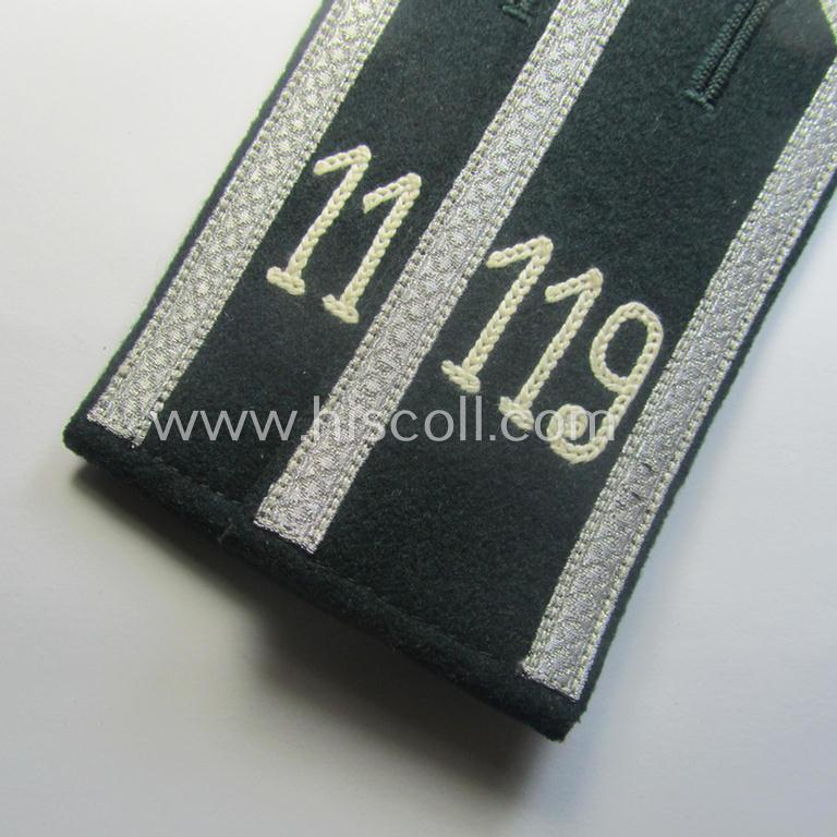 'Virtually mint' pair of WH (Heeres) neatly 'cyphered' ('M36'- ie. 'M40'-pattern and/or pointed-style) NCO-type shoulderstraps: 'Uffz. des Infanterie-Rgts. 119'