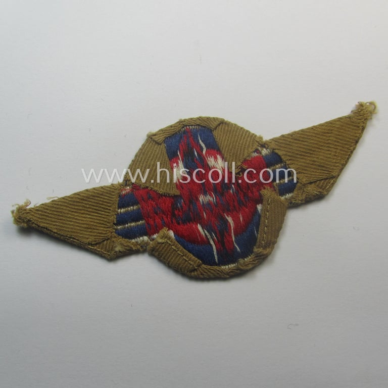 Attractive - and actually rarely seen! - HJ (ie. 'Hitlerjugend') pre-war- (ie. after 1938-) so-called: 'Ärmelabzeichen' (ie. arm-badge) that was intended for usage by a member who served within the so-called: 'Luftsportscharen'