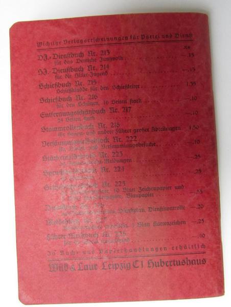 Interesting - and truly unsually found! - 'HJ'/'DJ' ('Hitlerjugend'/'Deutsches Jungvolk') so-called: 'Dienstbuch für das Deutsche Jungvolk in der HJ'
