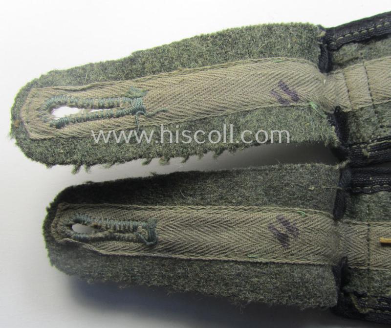 Typical later-war-period - and fully matching! - pair of so-called: 'M44'-pattern, 'simplified' WH (Heeres) NCO-type shoulderstraps: 'Feldwebel der Pionier-Trpn. u. Mitglied des Pionier-Regimentsstabs 34'