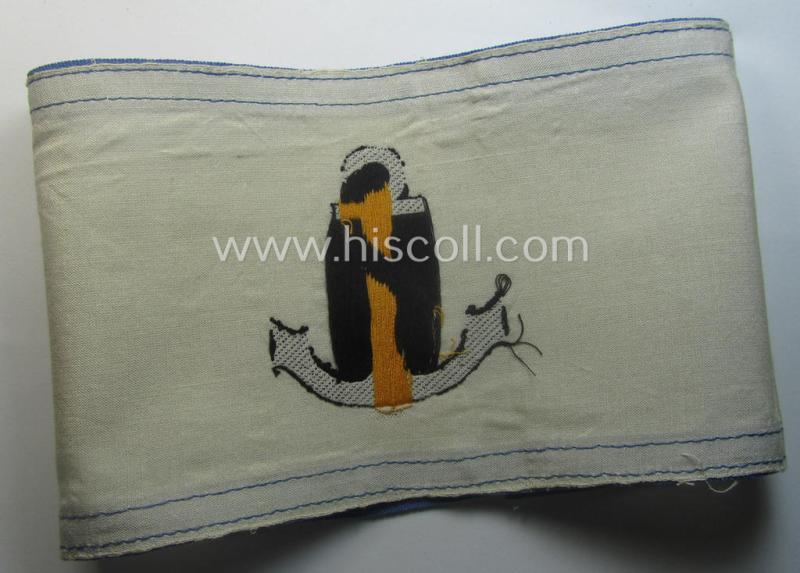 Attractive - and actually rarely encountered! - WH (Kriegsmarine) armband (or: 'Dienstarmbinde') as was (I deem) specifically intended for (graduated!) staff-members within one of the naval officers'-cadet-schools