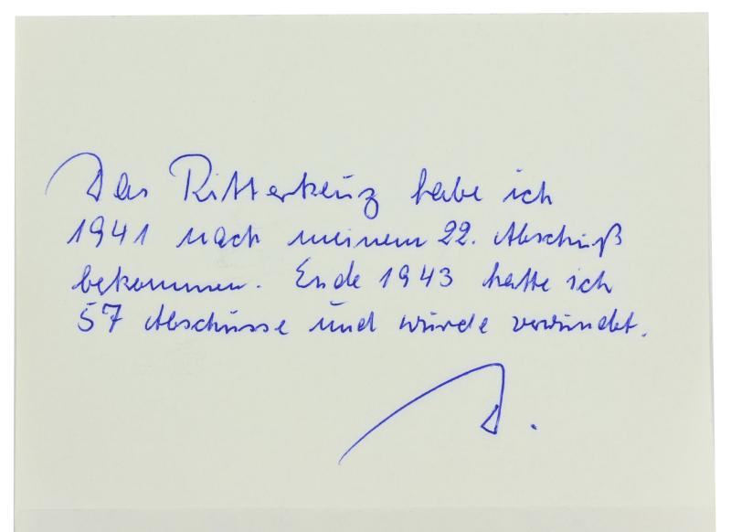 Signature of Luftwaffe KC-OLC Recipient 'Hugo Dahmer'